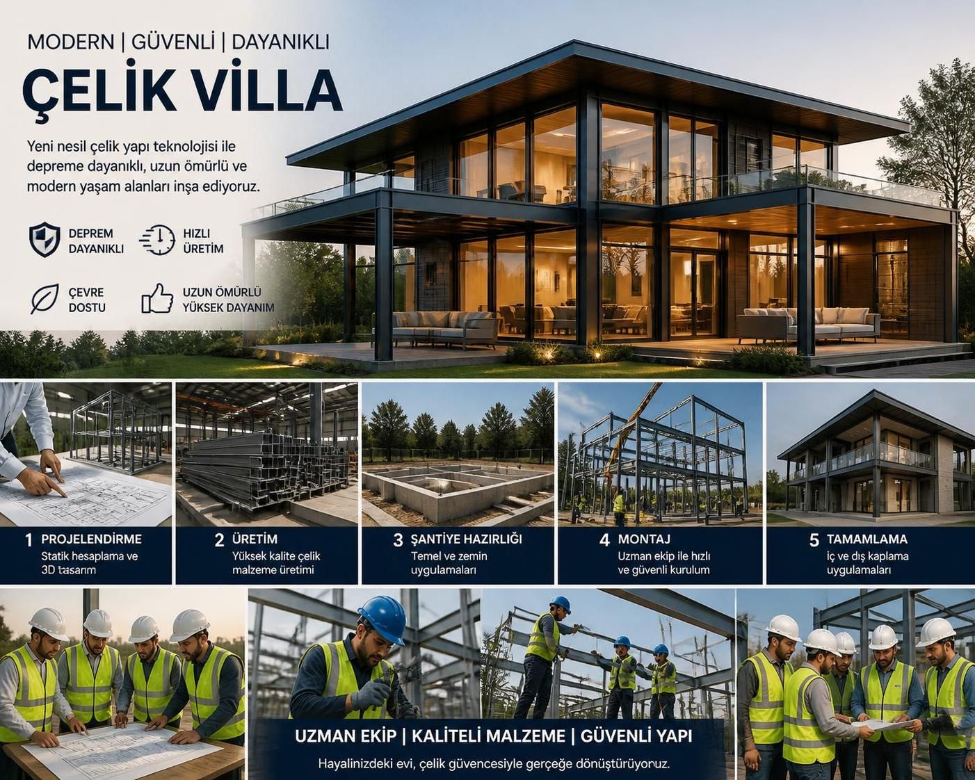 çelik villa yapımında dikkat edilmesi gereken önemli noktalar hakkında kapsamlı rehber. dayanıklılık, tasarım ve maliyet avantajlarıyla çelik villa inşaatı hakkında bilmeniz gereken her şey.
