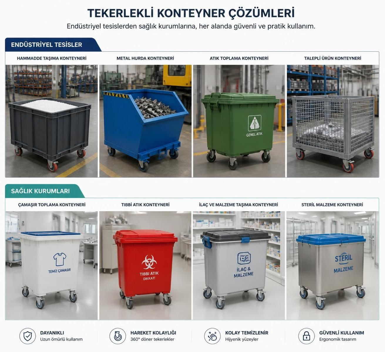tekerlekli konteynerlerin özellikleri, avantajları ve çeşitli kullanım alanları hakkında kapsamlı bilgiler. i̇ş ve günlük yaşamda pratik çözümler sunar.