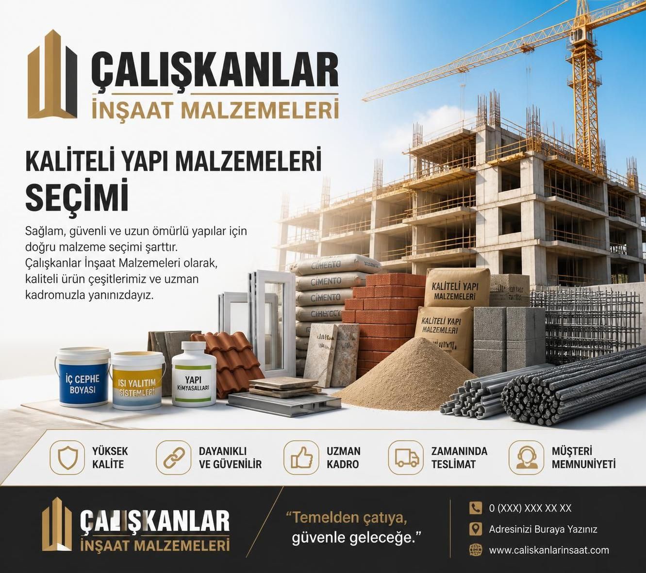 çalışkanlar i̇nşaat malzemeleri ile dayanıklı ve kaliteli yapı malzemeleri seçimi yapın. projeleriniz için en iyi inşaat malzemelerini uygun fiyatlarla bulun.